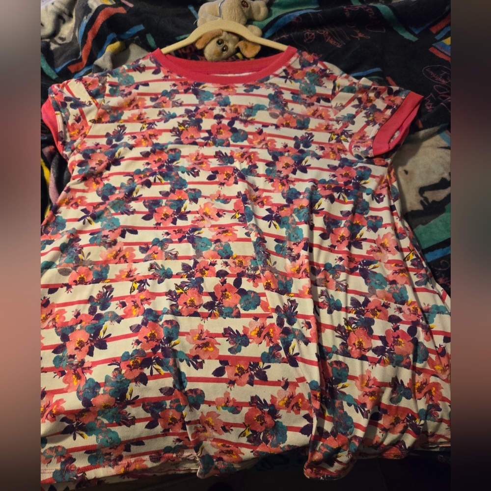 Stripes and floral lularoe Erika L top